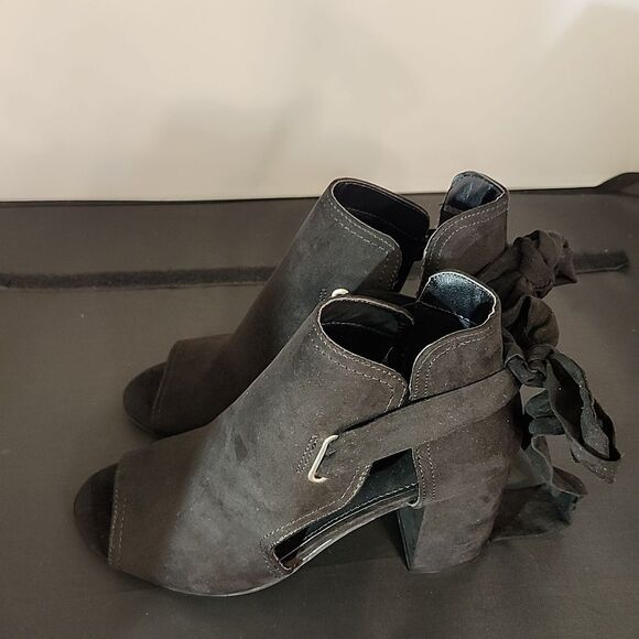 BRAND NEW JUSTFAB KARINE PEEP-TOE BOW-TIE ANKLE BOOTIES G1 - Picture 9 of 15